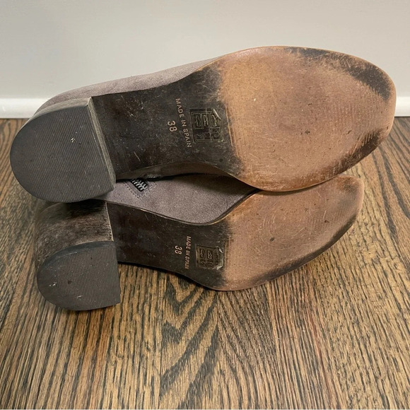 Jeffery Campbell distressed gray suede lace up heeled boots size 38/7-7.5 - Picture 5 of 8